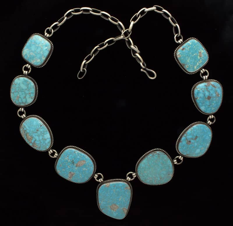 Collier en chaîne à maillons en turquoise naturelle Evans