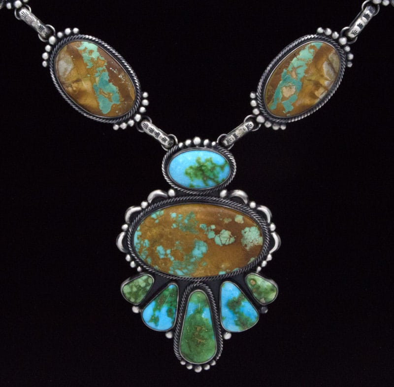 Sonoran Mountain Turquoise & Natural Royston Boulder Turquoise Necklace With Matching Earrings