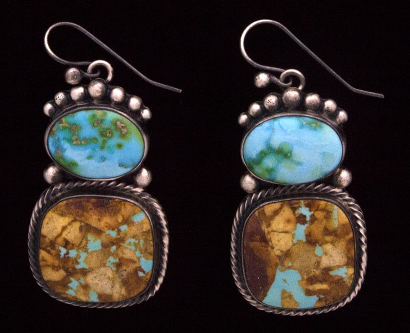 Natural Royston Boulder Turquoise & Sonoran Mountain Turquoise Necklace With Matching Earrings