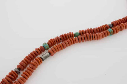 2-Strand High Grade Natural Mediterranean Coral Bead Necklace