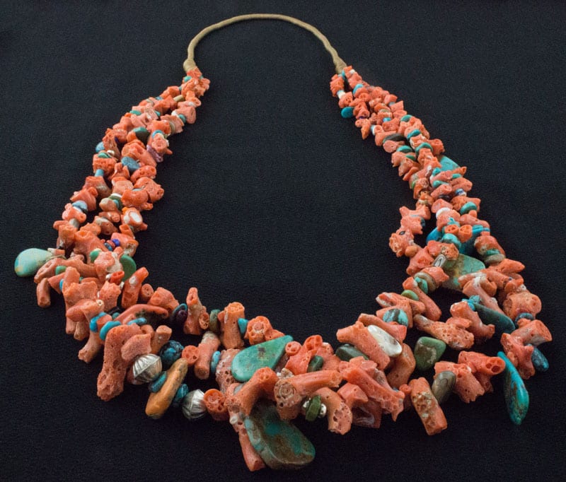 3-Strand Natural Mediterranean Branch Coral Nugget Necklace