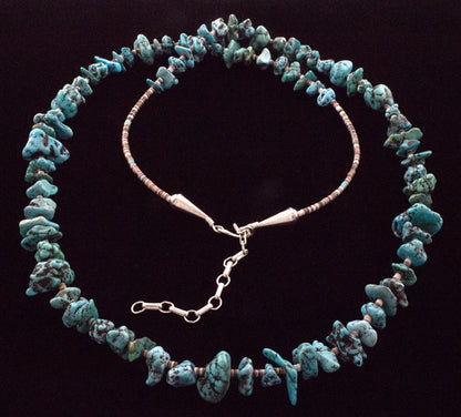 Natural Lone Mountain Turquoise Nugget Necklace