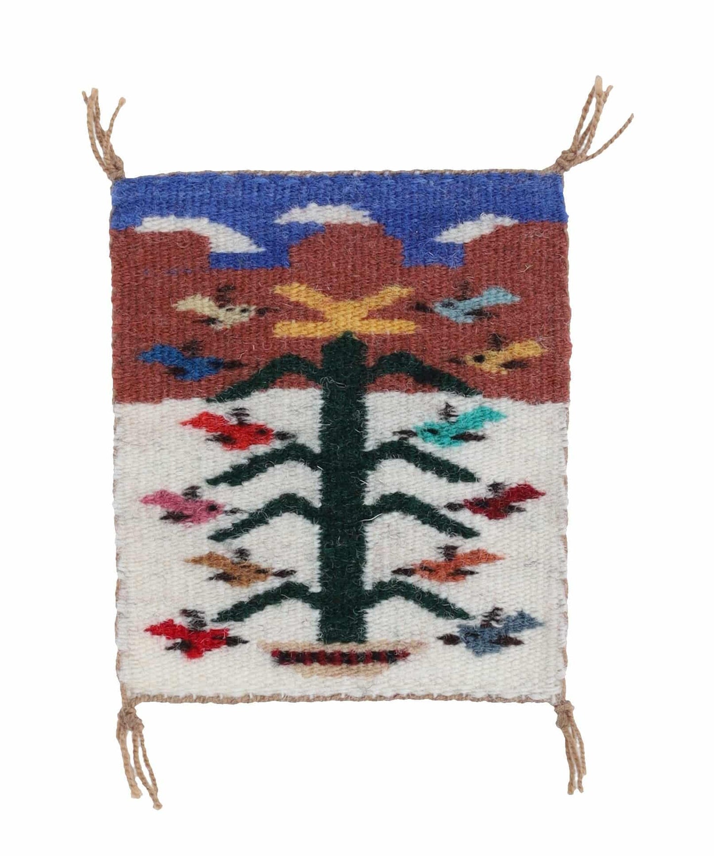 Miniature Tree Of Life Handwoven Navajo Rug