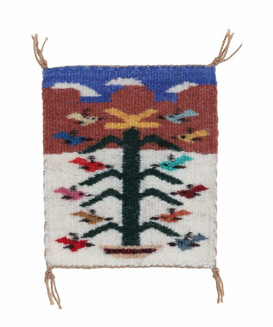 Miniature Tree Of Life Handwoven Navajo Rug