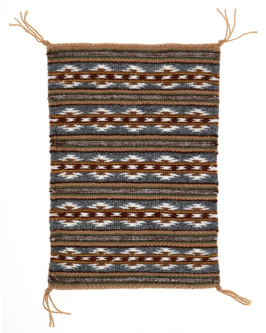 Miniature Handwoven Wide Ruins Navajo Rug