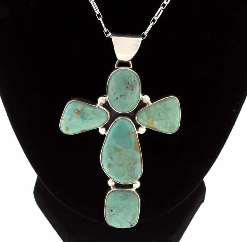 Battle Mountain Turquoise Cross Necklace