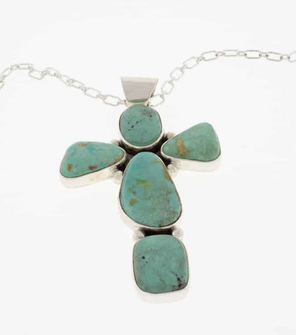 Battle Mountain Turquoise Cross Necklace