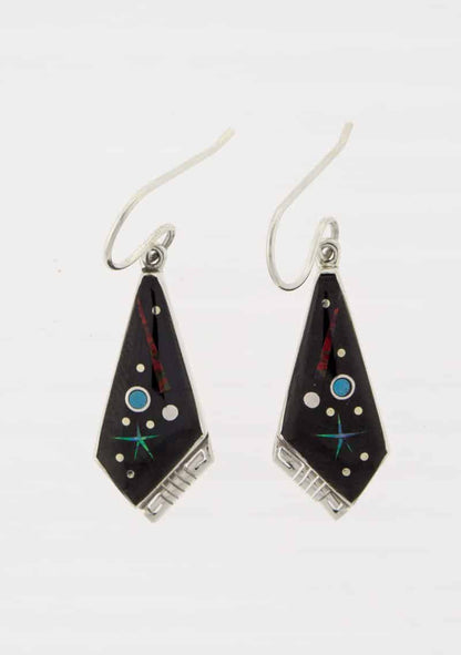 Fancy Multi-Stone Micro Inlay Pendant And Matching Earrings Set