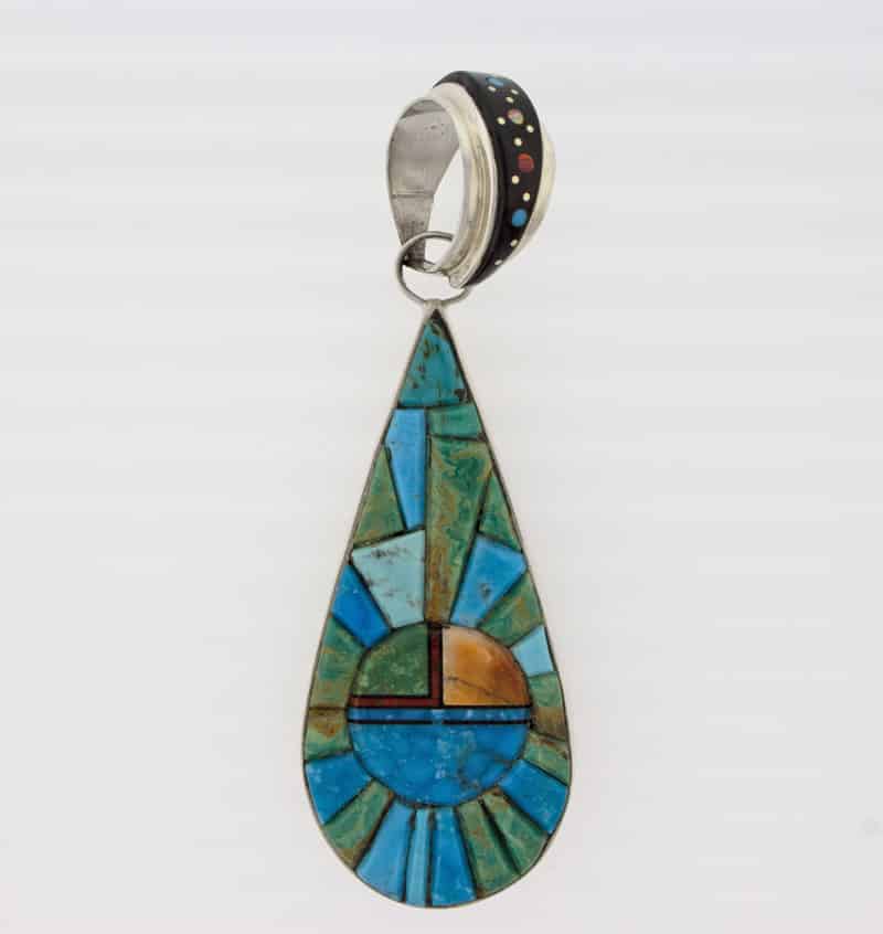 Pendentif en Inlay Multi-Couleur Réversible