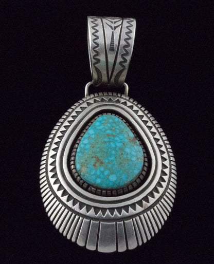 Pendentif Shadowbox en turquoise Kingman Birdseye naturel