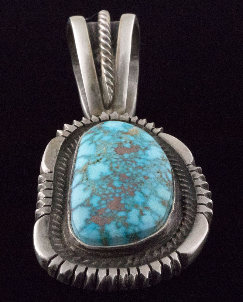 Natural Kingman Web Turquoise Pendant