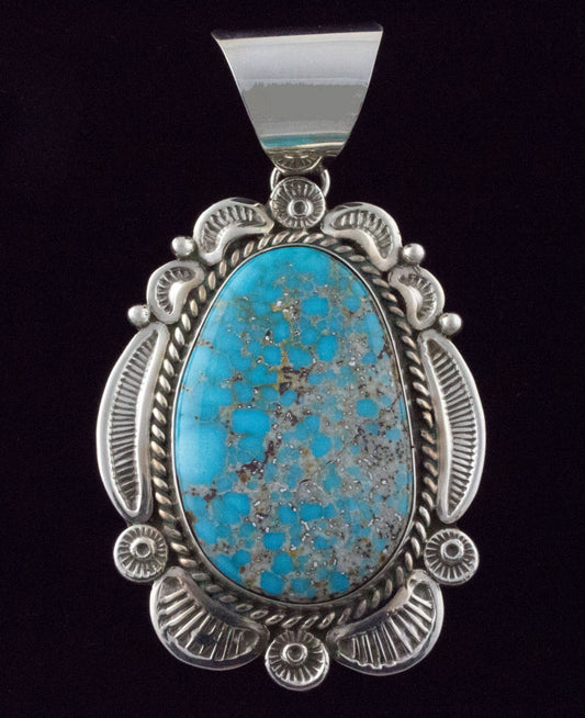 High Grade Natural Lone Mountain Turquoise Pendant