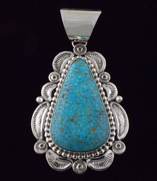 High Grade Natural Birdseye Kingman Turquoise Pendant