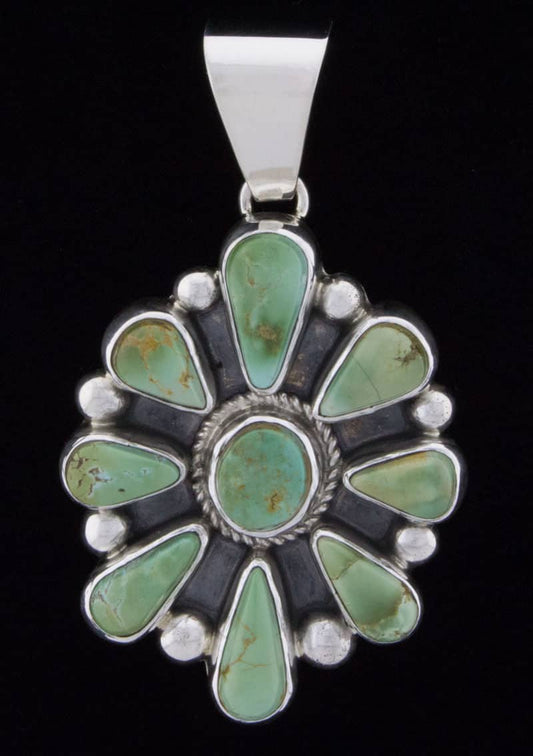 Natural Manassa Turquoise Cluster Pendant