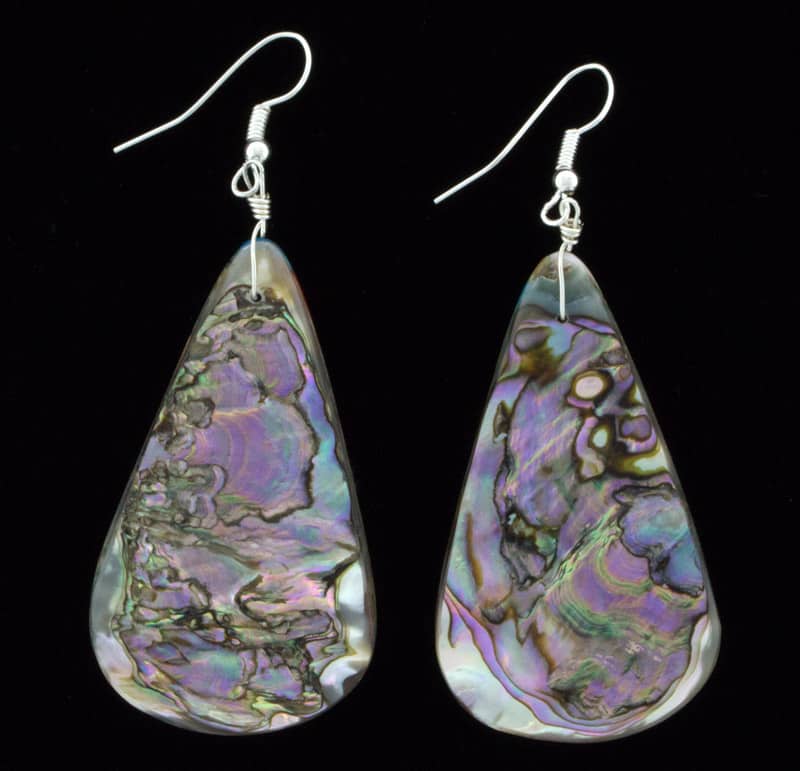 Large Pear Shaped Multi-Stone Inlay Pendant & Matching Earrings Set