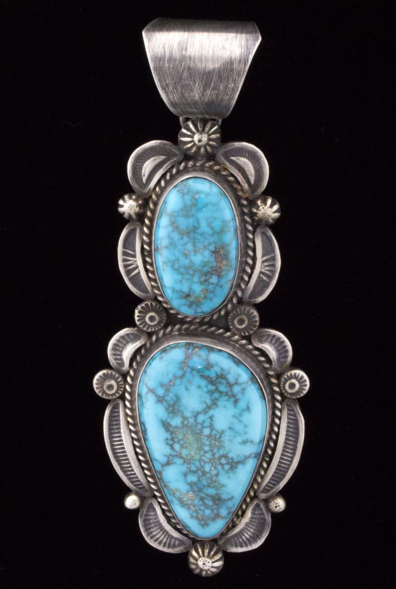 Pendentif en turquoise de mine de fer Kingman naturel de haute qualité