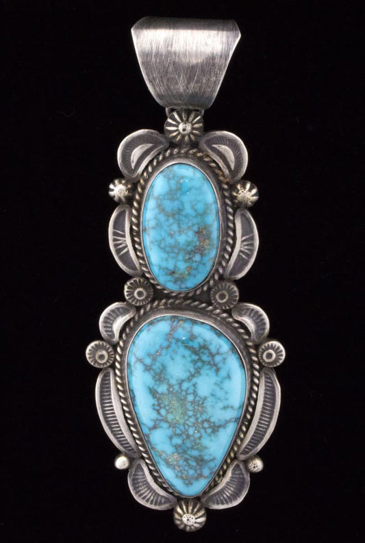 High Grade Natural Kingman Iron Mine Turquoise Pendant