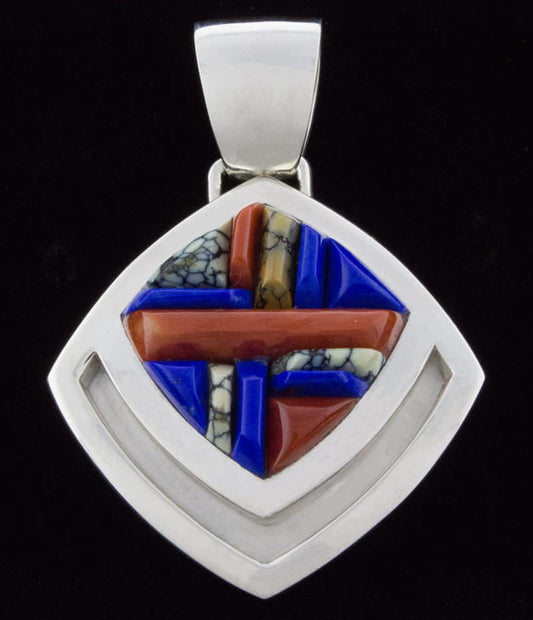 Multi-Color Raised Cobblestone Inlay Pendant