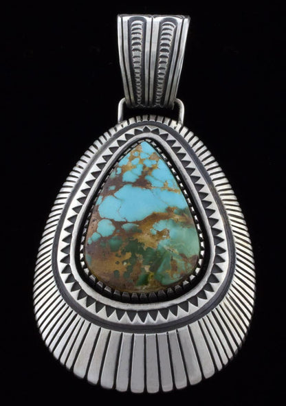 Pendentif Shadowbox en turquoise dorée du Sonoran