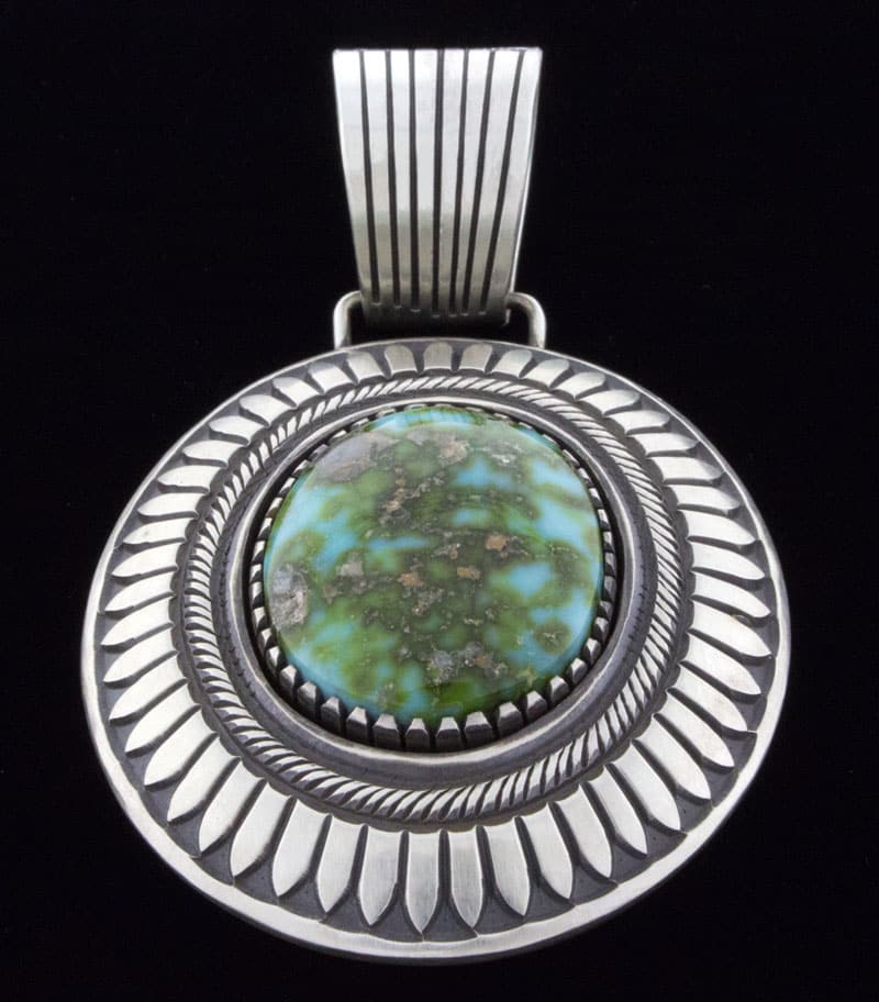 Pendentif Shadowbox en turquoise dorée du Sonoran