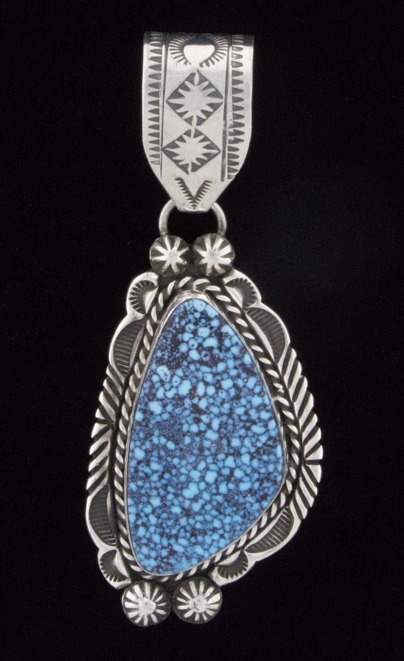 Natural Birdseye Kingman Turquoise Pendant