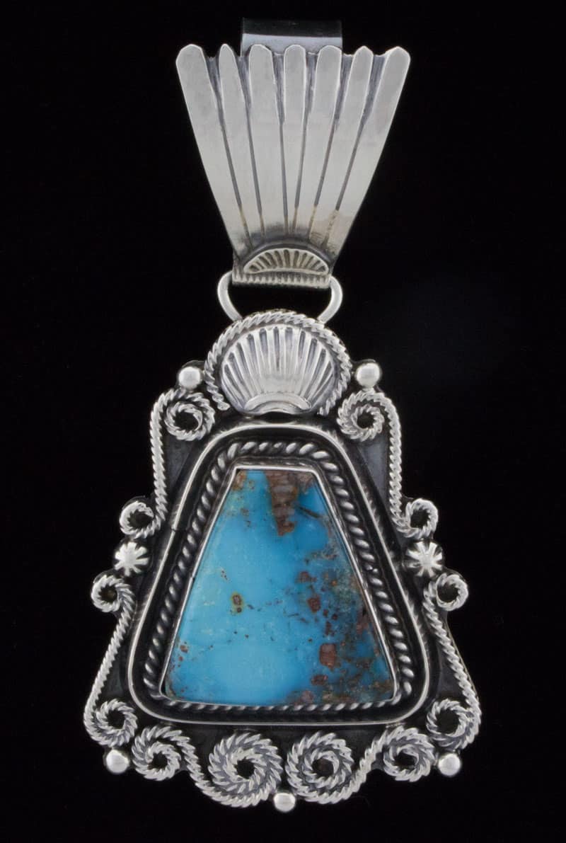 Pendentif en turquoise naturelle de Bisbee