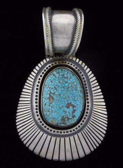 Natural Birdseye Kingman Turquoise Shadowbox Pendant