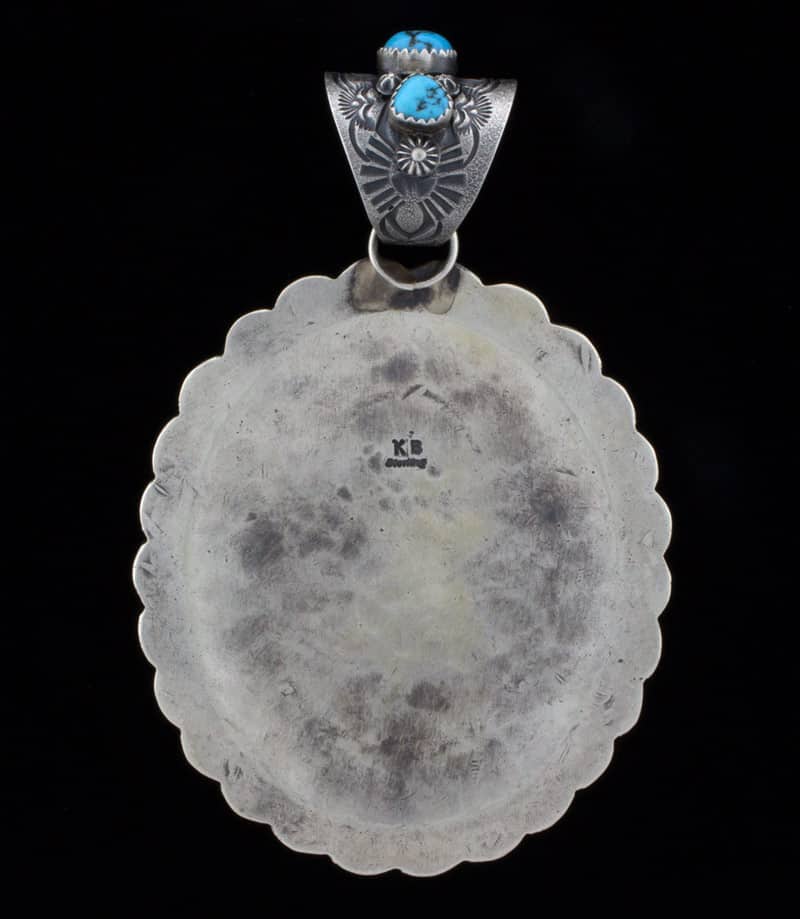 Kingman Turquoise Concho Style Pendant