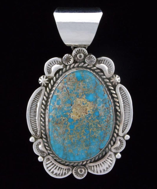 High Grade Natural Lone Mountain Turquoise Pendant