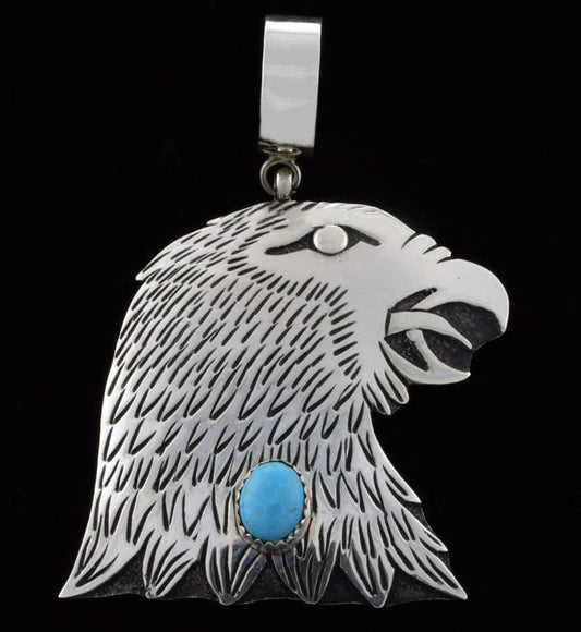 Sterling-Silber-Überzug Adler-Anhänger mit Kingman-Turquoise