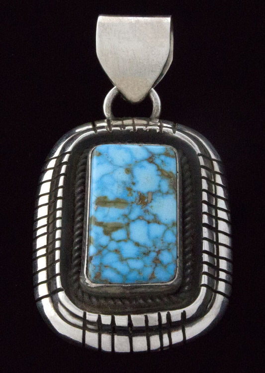 Natural Birdseye Kingman Turquoise Shadowbox Pendant