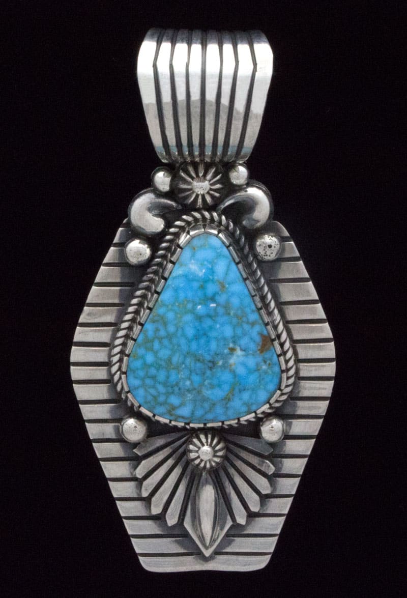 Natural Birdseye Kingman Turquoise Pendant