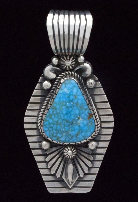 Natural Birdseye Kingman Turquoise Pendant