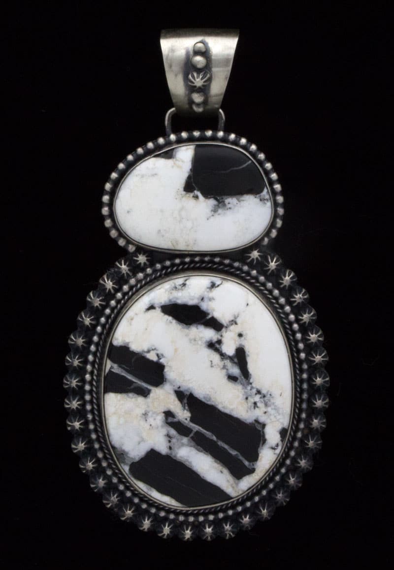 Pendentif Double Empilé White Buffalo