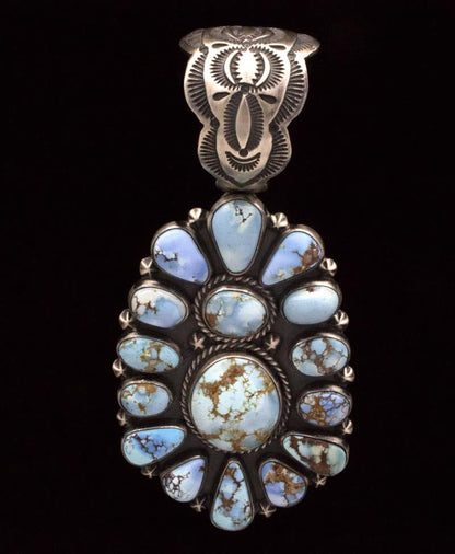 Pendentif en cluster de turquoise naturelle Golden Hill