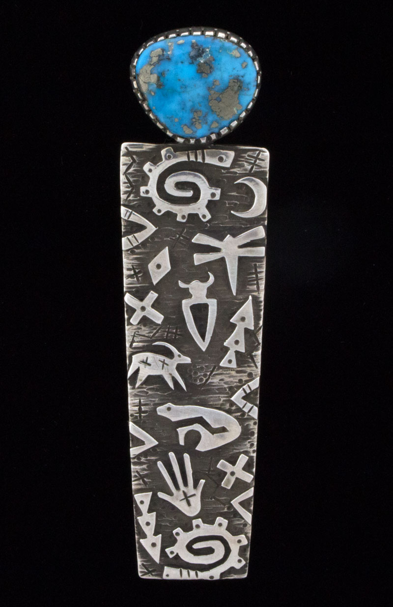 Pendentif Anasazi en turquoise naturelle de Morenci