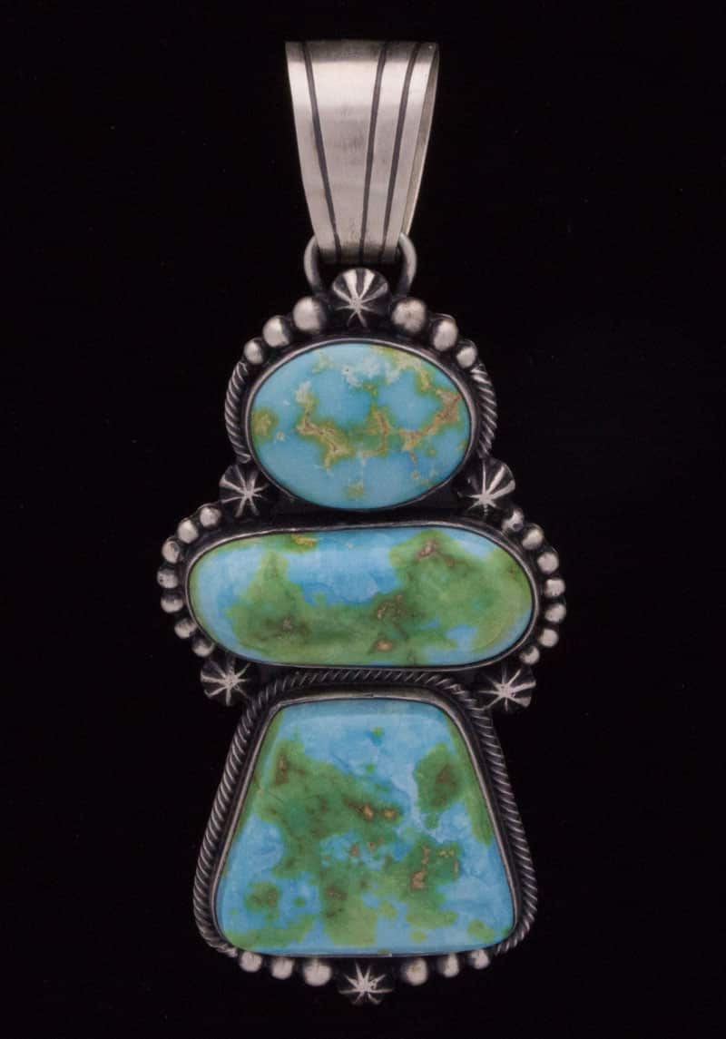 Sonoran Mountain Turquoise Triple-Stacked Pendant