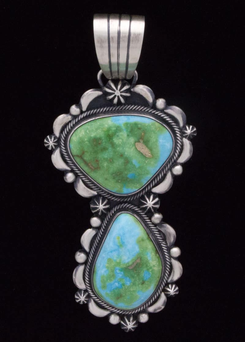 Sonoran Mountain Turquoise Double-Stacked Pendant