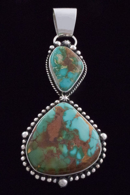 Natural Royston Turquoise Double-Stacked Pendant