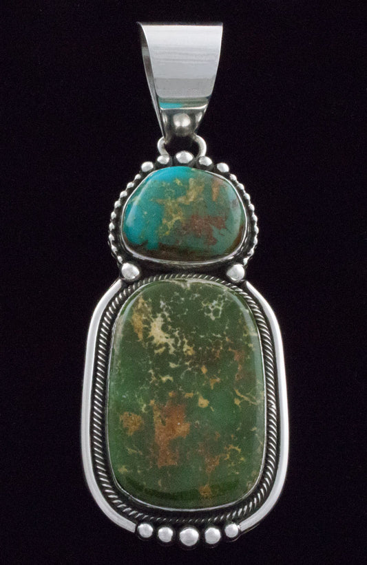 Natural Royston Turquoise Double-Stacked Pendant