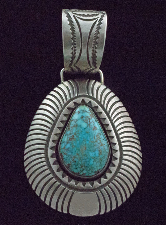 Pendentif Shadowbox en turquoise Kingman naturel