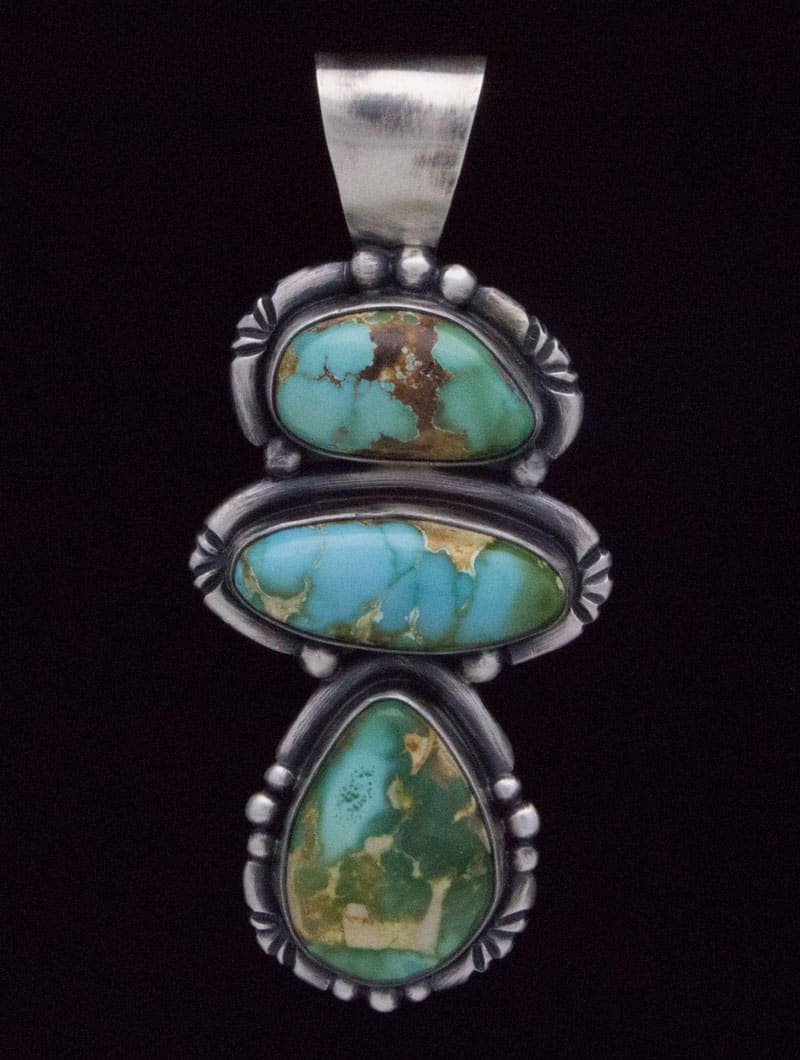 Pendentif triple empilé en turquoise naturelle Royston