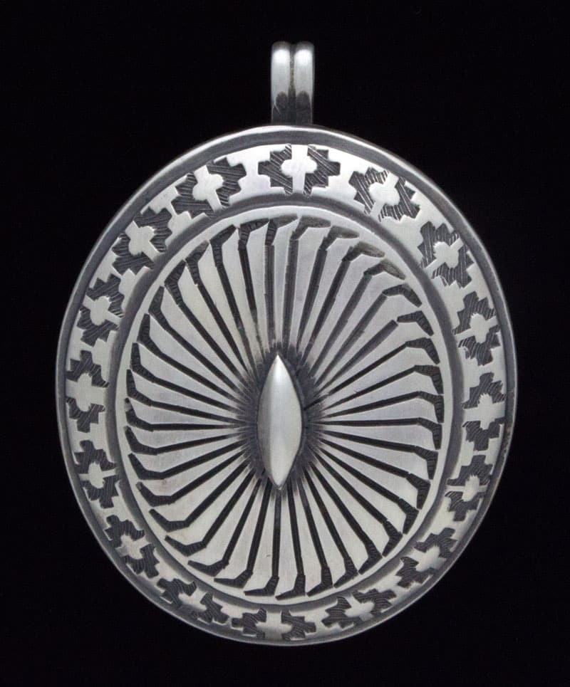 Sterling Silver Concho Style Pendant