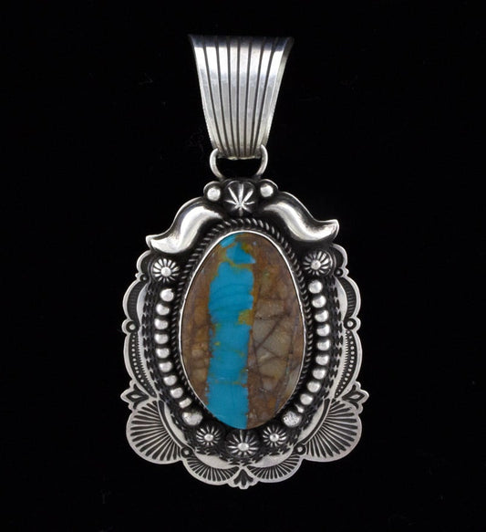 Natural Royston Boulder Turquoise Pendant