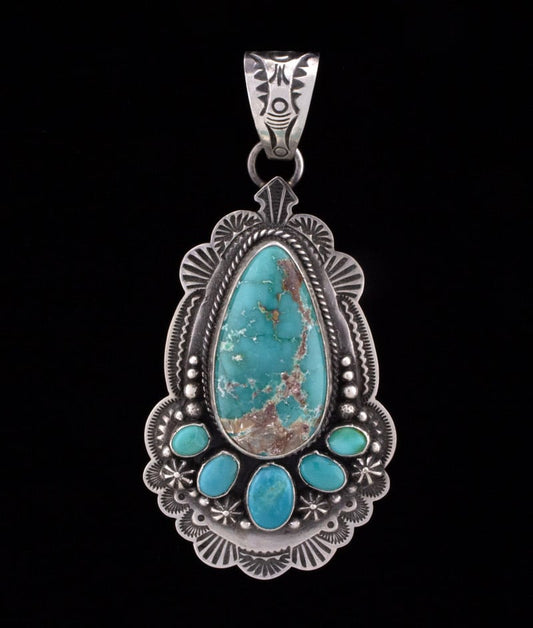 Natural Blue Royston Turquoise Pendant