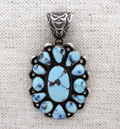 Natural Golden Hill Turquoise Cluster Pendant