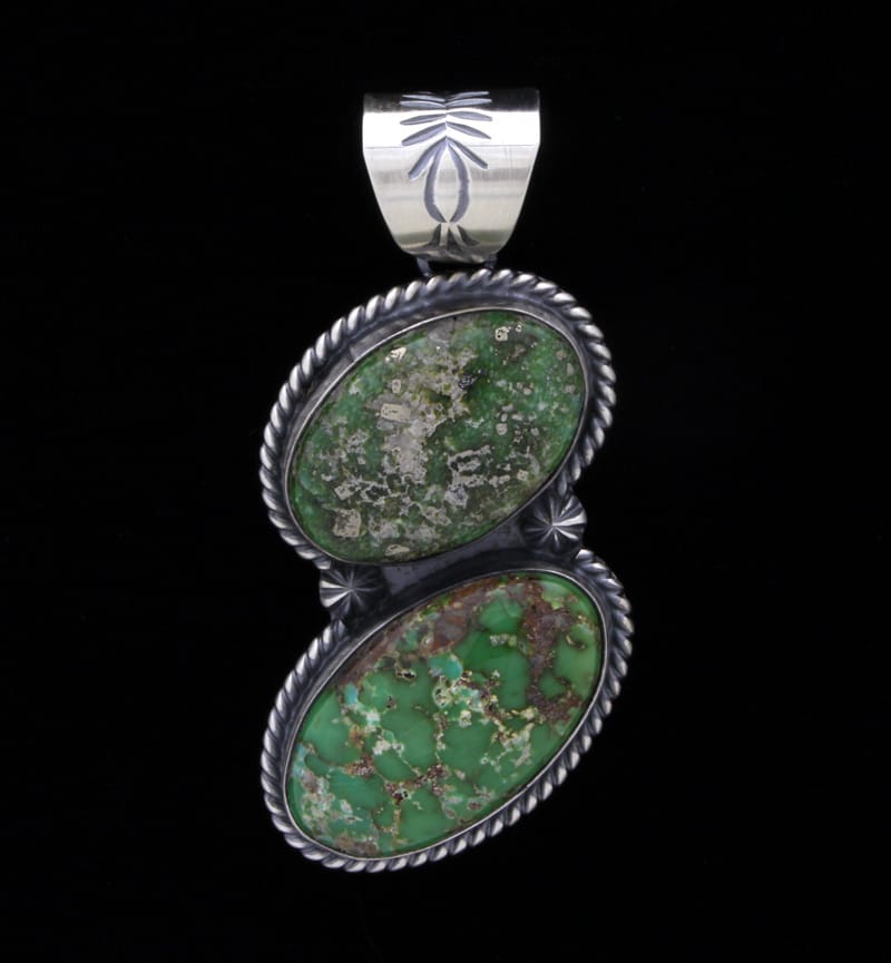 Natural Verde Valley Turquoise Double-Stacked Pendant