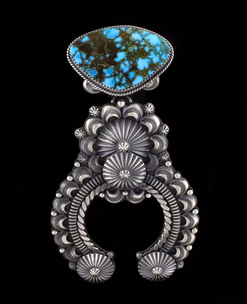 Natural Kingman Web Turquoise Naja Pendant