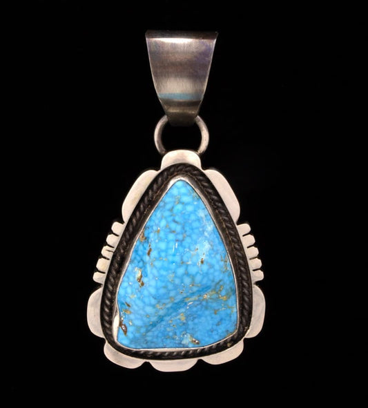 Natural Free Form Birdseye Kingman Turquoise Pendant