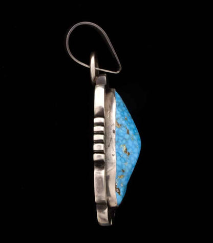 Natural Free Form Birdseye Kingman Turquoise Pendant